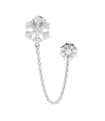 Snowfall Silver Stud Earring Chain STC-2176